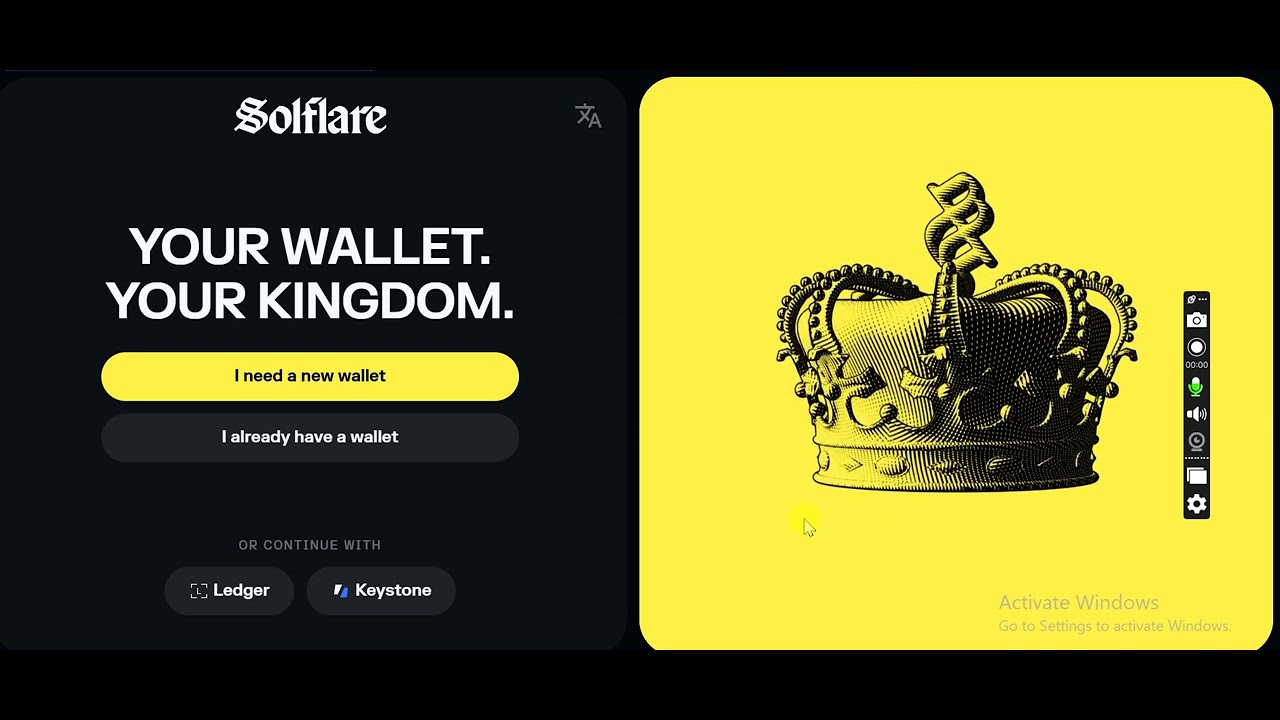 Opening a Solana wallet